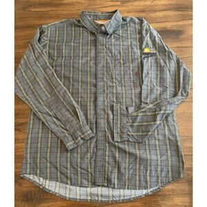 Browning Lightweight Shirt - Mens Sz L Snap Closure - Pheasant Gray Gold Black